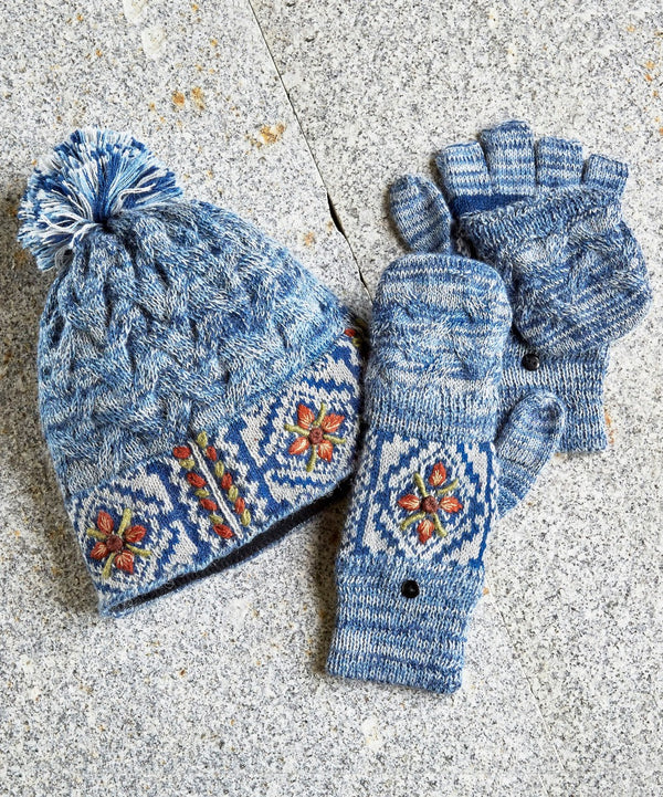 Frosty Mosaic Glittens — único alpaca by Peruvian Link