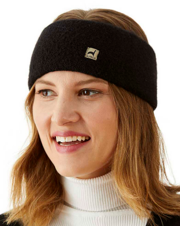 Alpaca Headband — Black — black baby alpaca by Peruvian Link