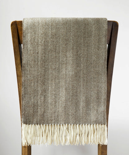 Herringbone 100% Baby Alpaca Throw