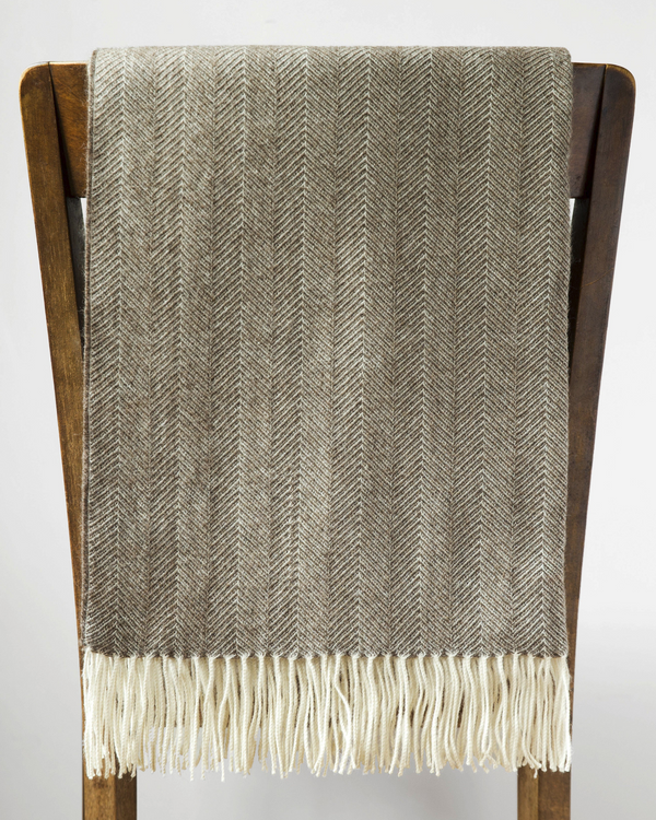 Herringbone Throw — Espresso — espresso baby alpaca by Peruvian Link
