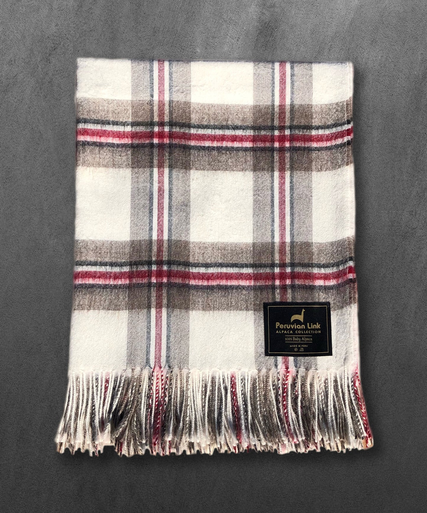 Ivory Scottish Throw 100% Baby Alpaca