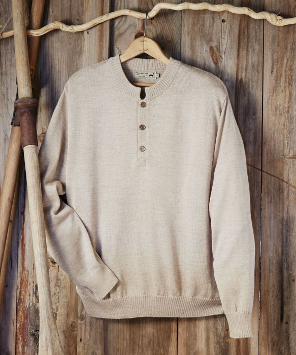 Button Alpaca Crewneck