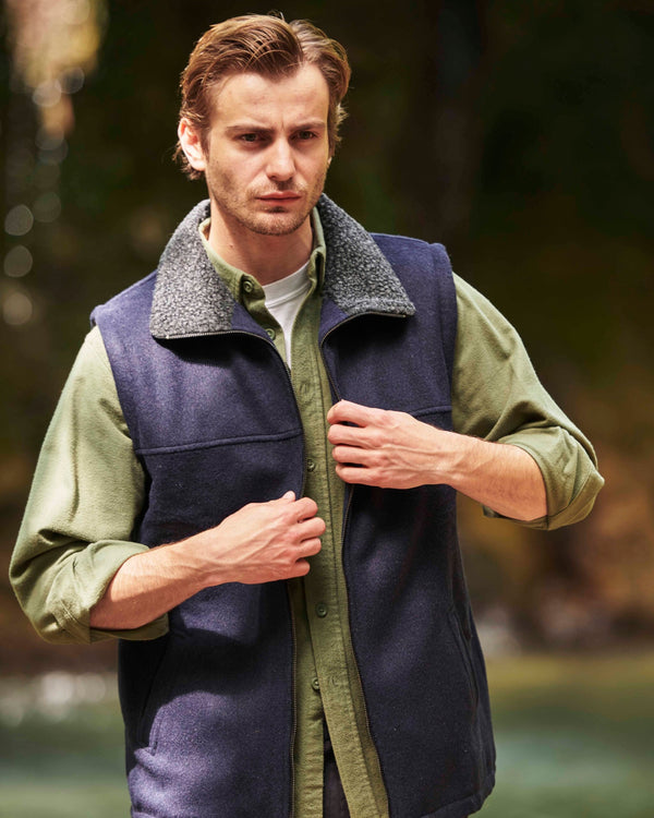 Moosehead Vest — Navy — navy alpaca by Peruvian Link