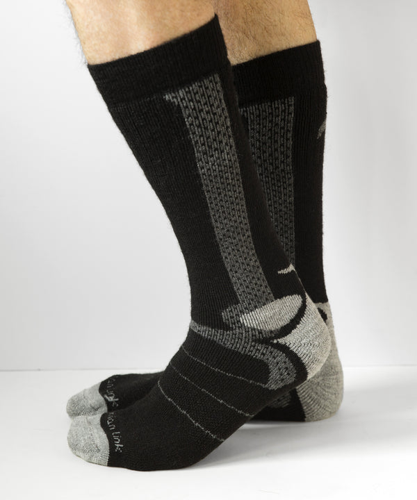 Mountaineer Sock — Black — black alpaca by Peruvian Link