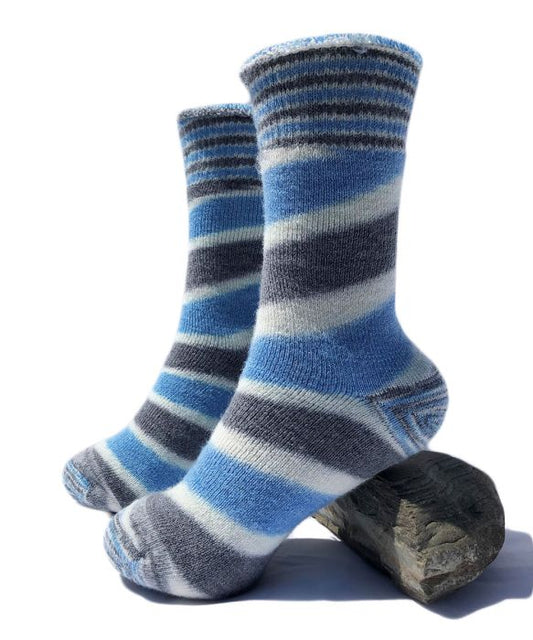 Reversible Outdoor Striped Alpaca Socks