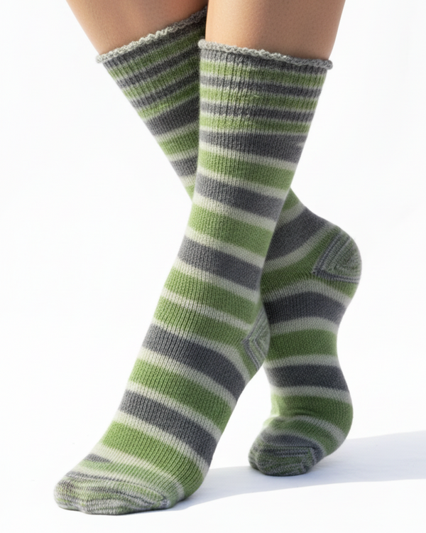 Rev Striped Sock — Lime — lime alpaca by Peruvian Link