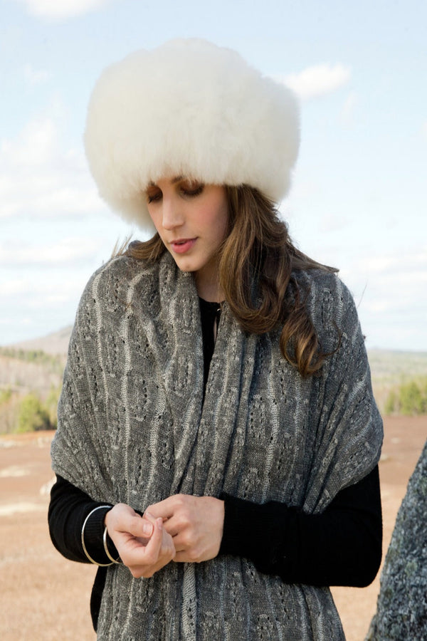 Romance Shawl — Stone — stone baby alpaca by Peruvian Link