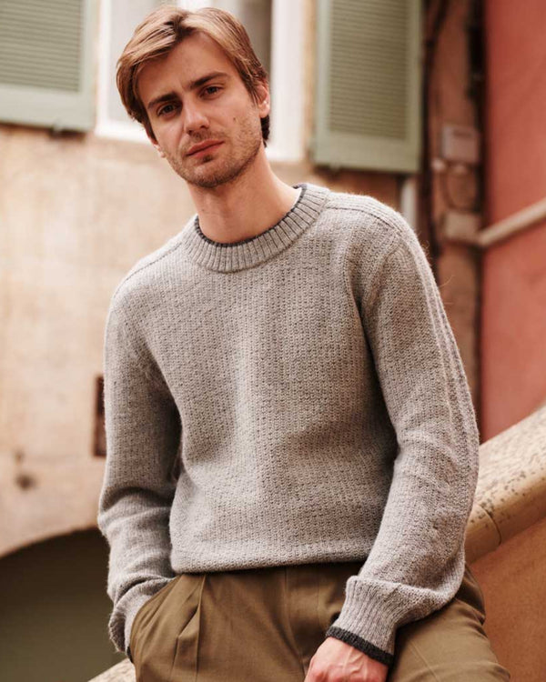 Sebago Sweater — Grey — grey alpaca by Peruvian Link