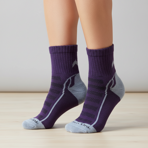 Short Crew Socks — purple alpaca by Peruvian Link