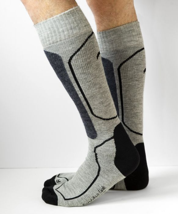 Skier Socks — Silver — silver baby alpaca by Peruvian Link