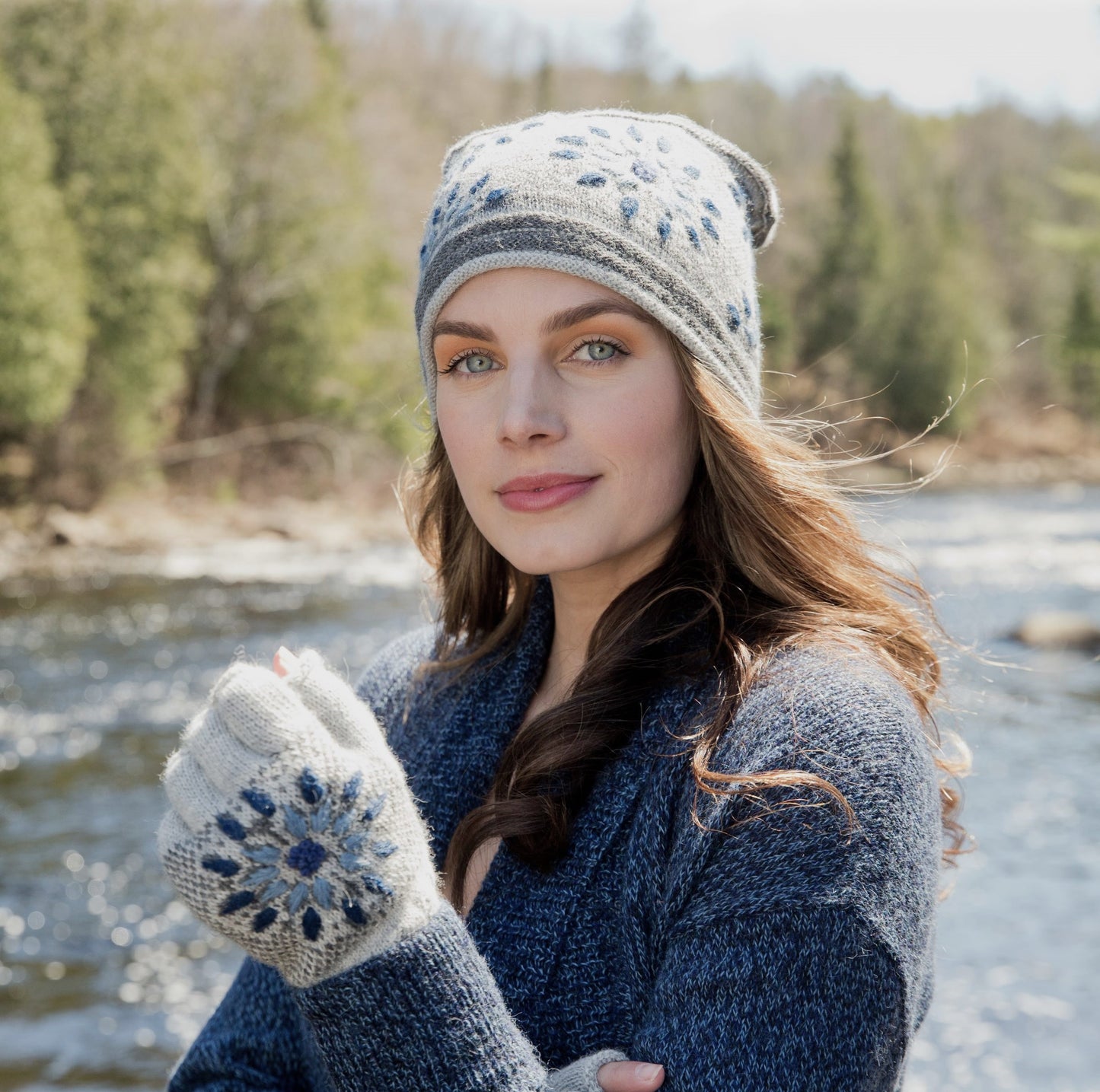 Snow Leopard Fingerless Gloves
