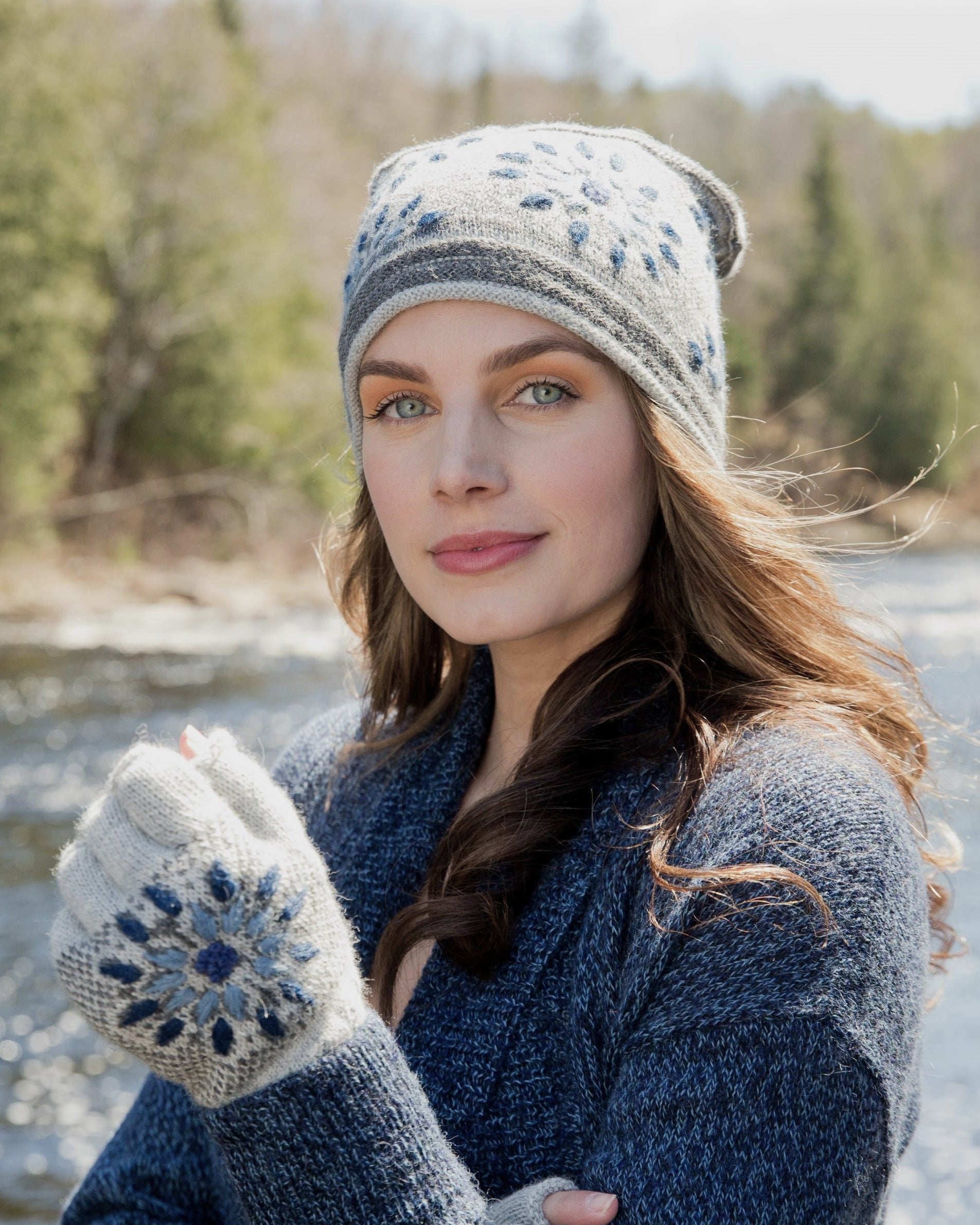 Snow Leopard Fingerless Gloves