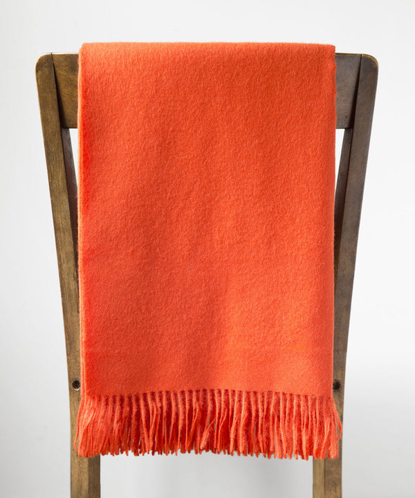 Superfine Throw — Tangerine — tangerine alpaca by Peruvian Link