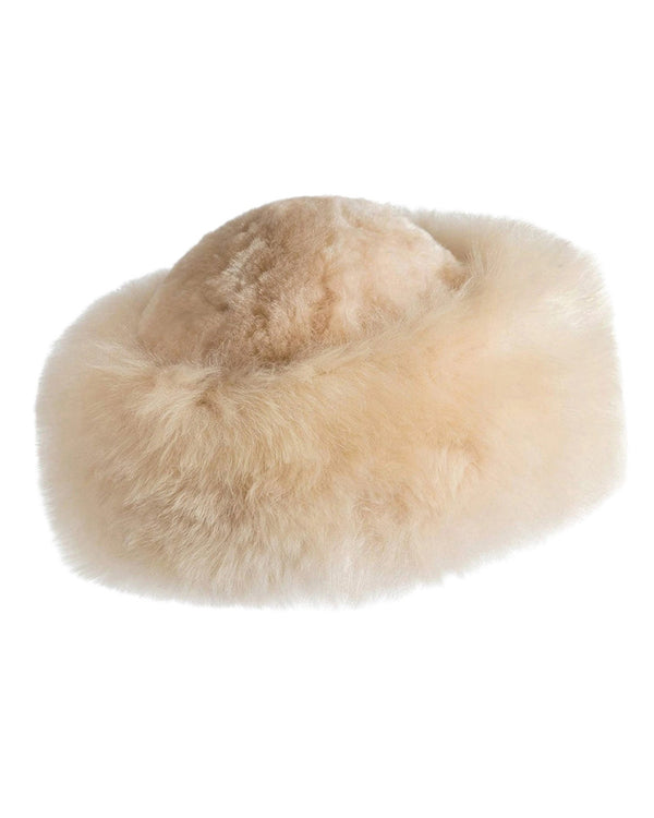 Traditional Fur Hat — Beige — beige baby alpaca by Peruvian Link