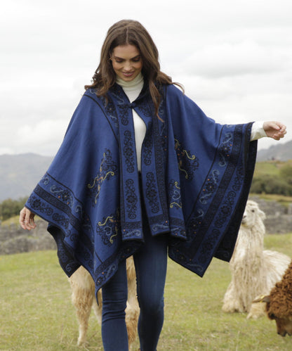 Treasure Reversible Hooded Alpaca Cape