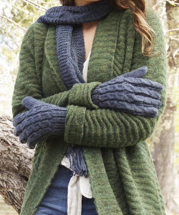 Trenza Gloves — Granite — granite alpaca by Peruvian Link