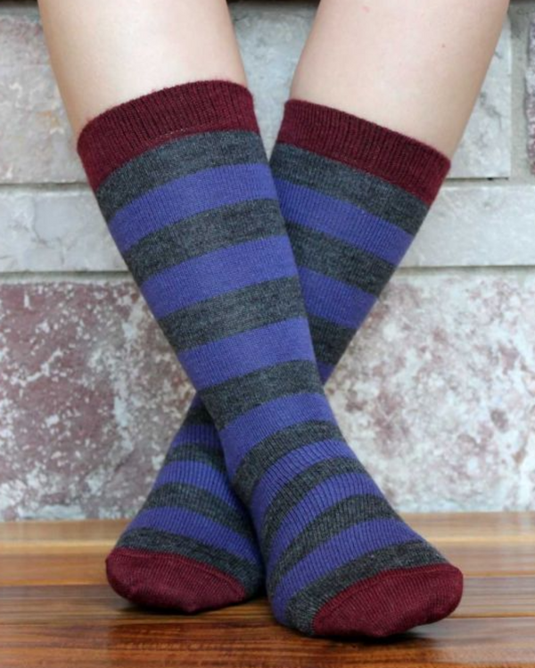 Tri-Color Sock — Char — char alpaca by Peruvian Link